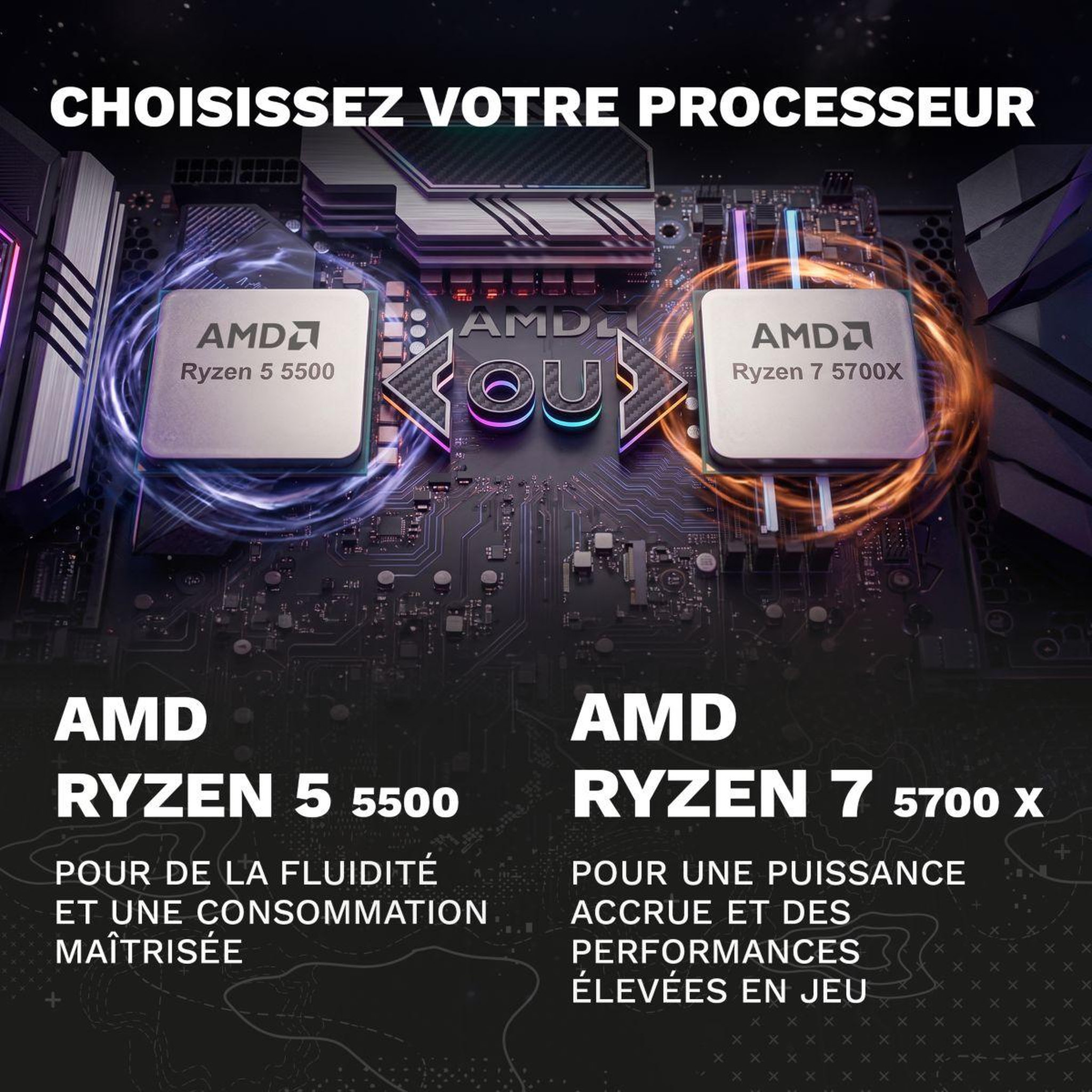 Voir la diapositive 4 : SKILLKORP PC Gamer SK06 - AMD Ryzen 5 5500 - NVIDIA GeForce RTX 5060 - 32 Go RAM DDR4 - SSD 1 To