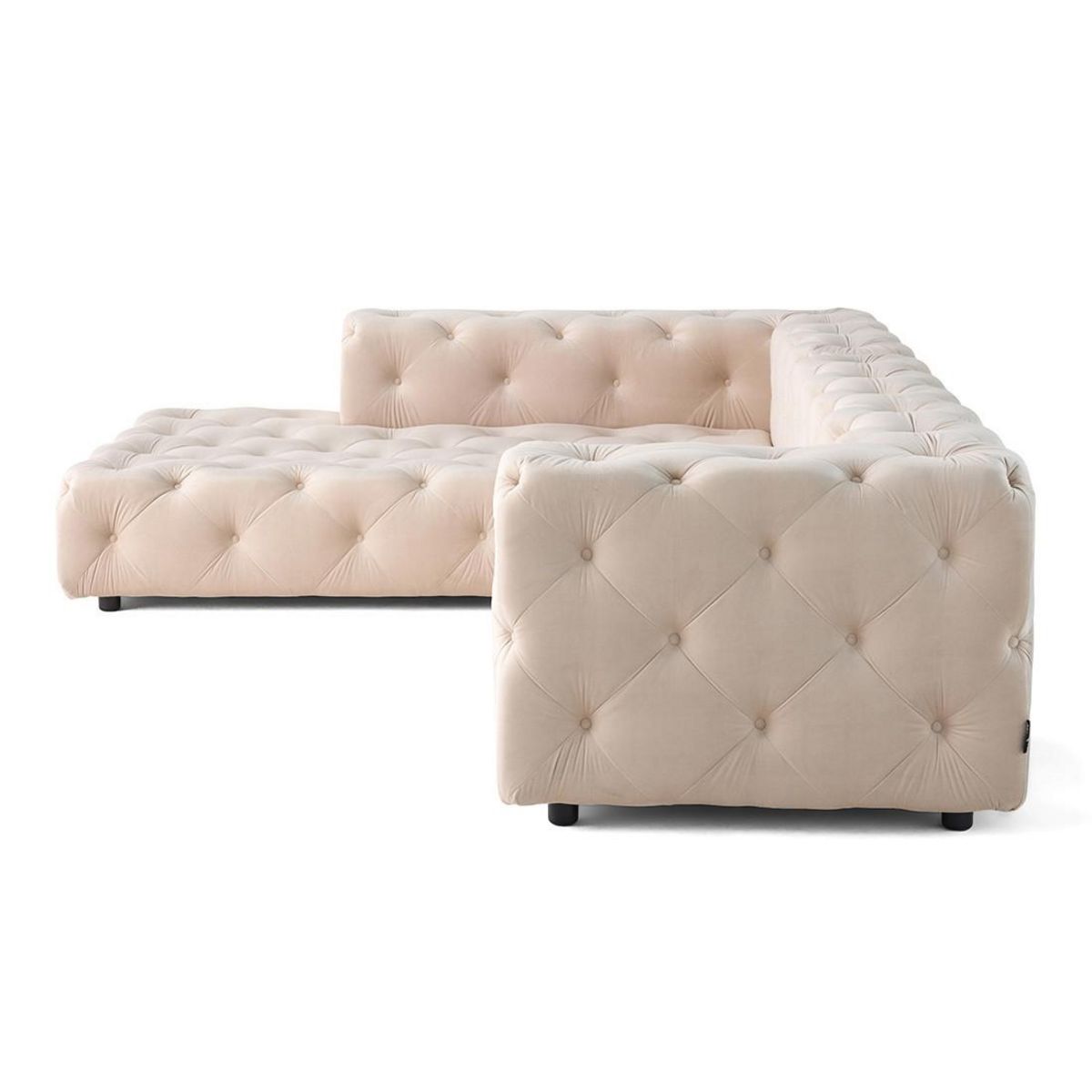 LISA DESIGN Gallata - canapé chesterfield d'angle gauche - 5 places - en velours