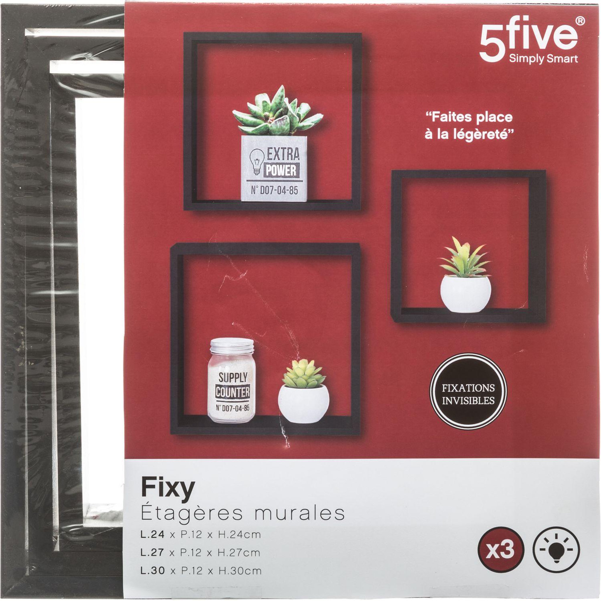 Voir la diapositive 2 : FIVE Lot de 3 Etagères Fixy Cub