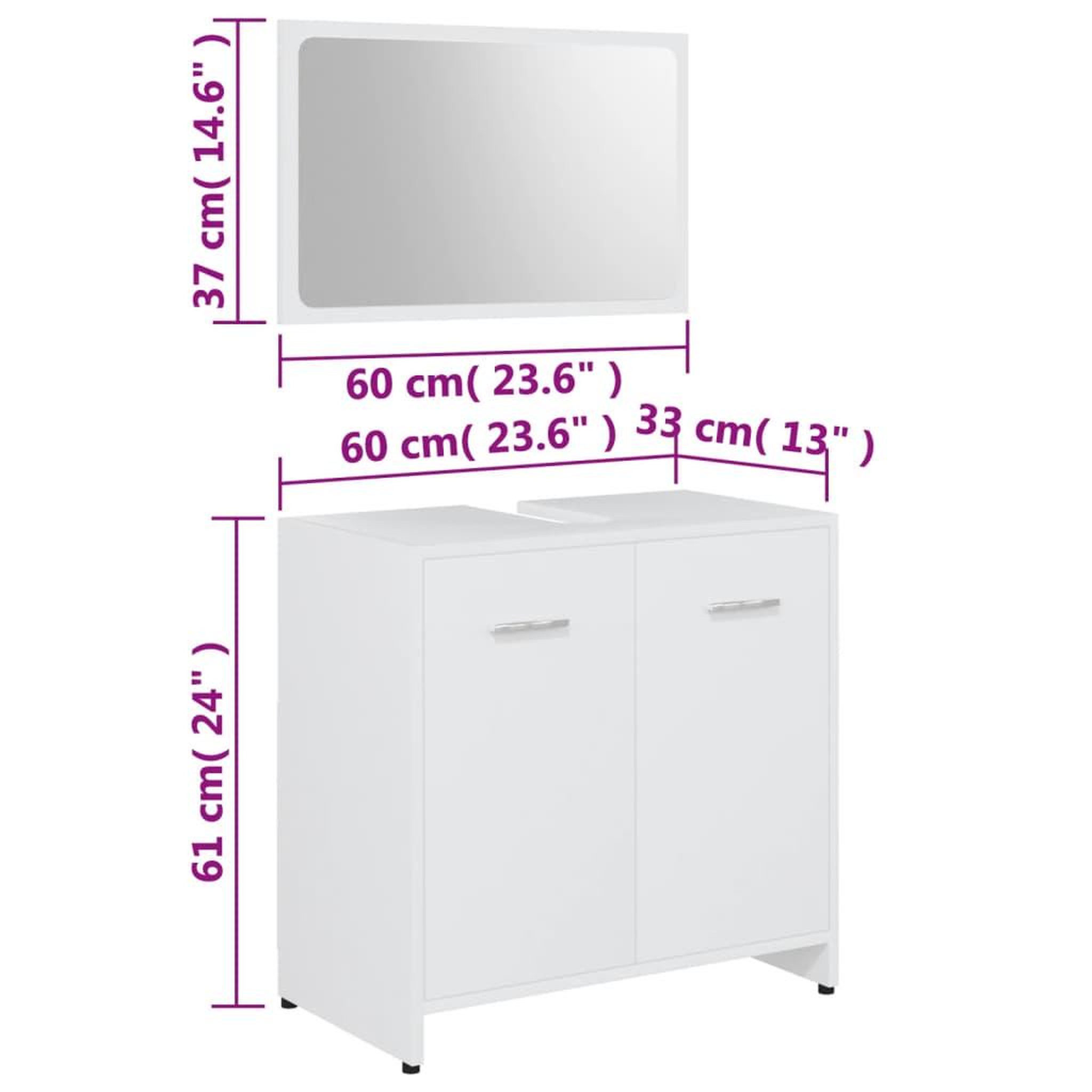 Voir la diapositive 6 : VIDAXL Ensemble de meubles de salle de bain Blanc Bois d'ingenierie