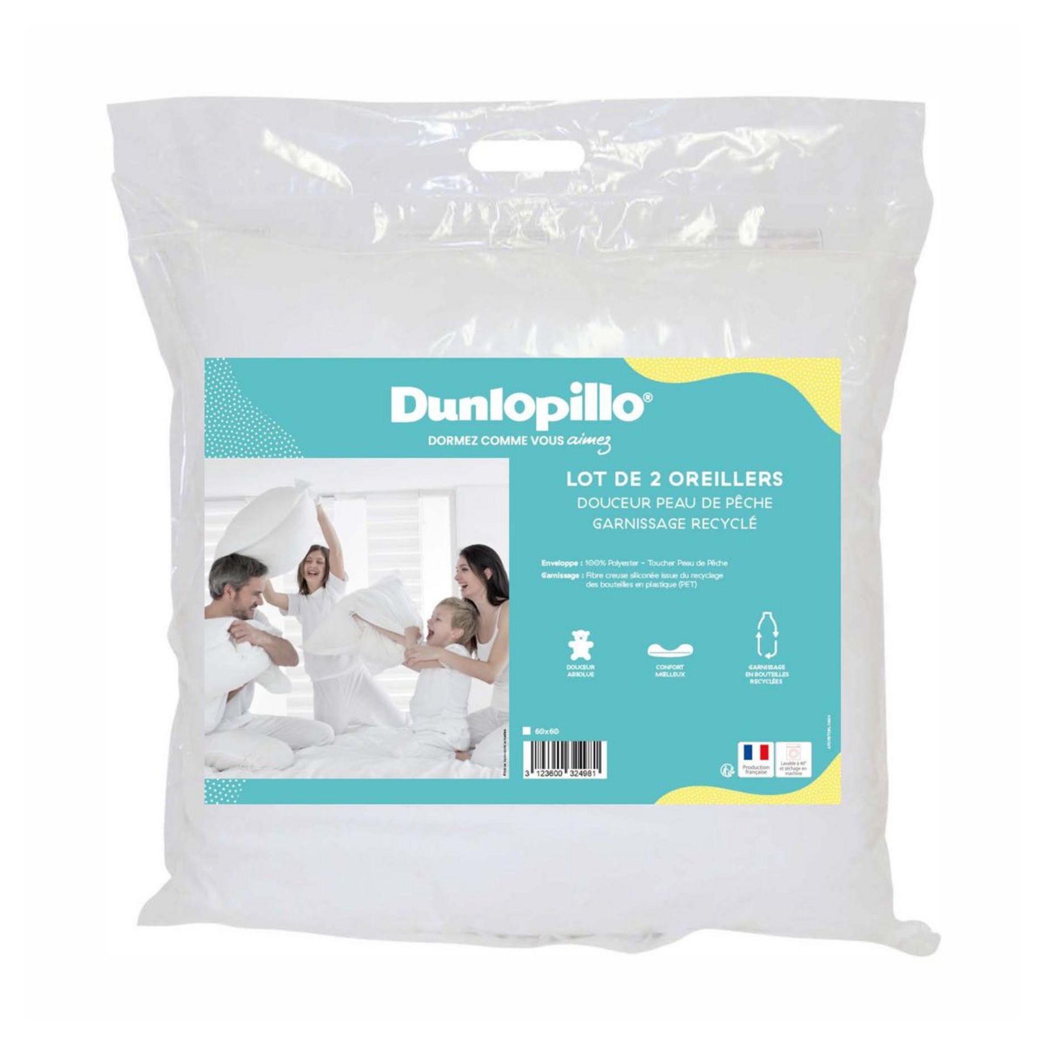 Lot De 2 Oreillers Moelleux Microfibre - Hauteur Réglable, Rembourrage Inclus - 50x70 Cm