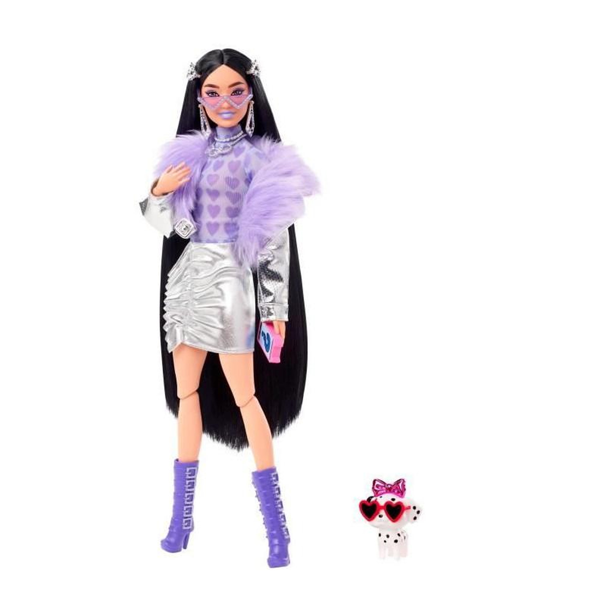 Voir la diapositive 1 : BARBIE Barbie - Barbie Extra Fourrure Violette - Poupée - 3 ans et +