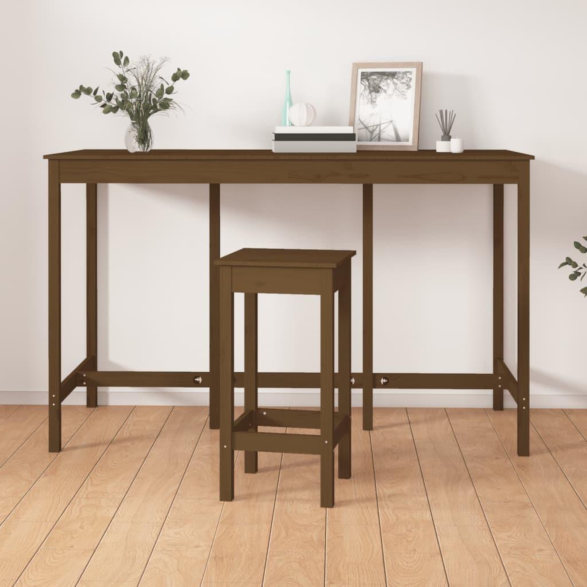 Voir la diapositive 1 : VIDAXL Table de bar Marron miel 180x80x110 cm Bois massif de pin