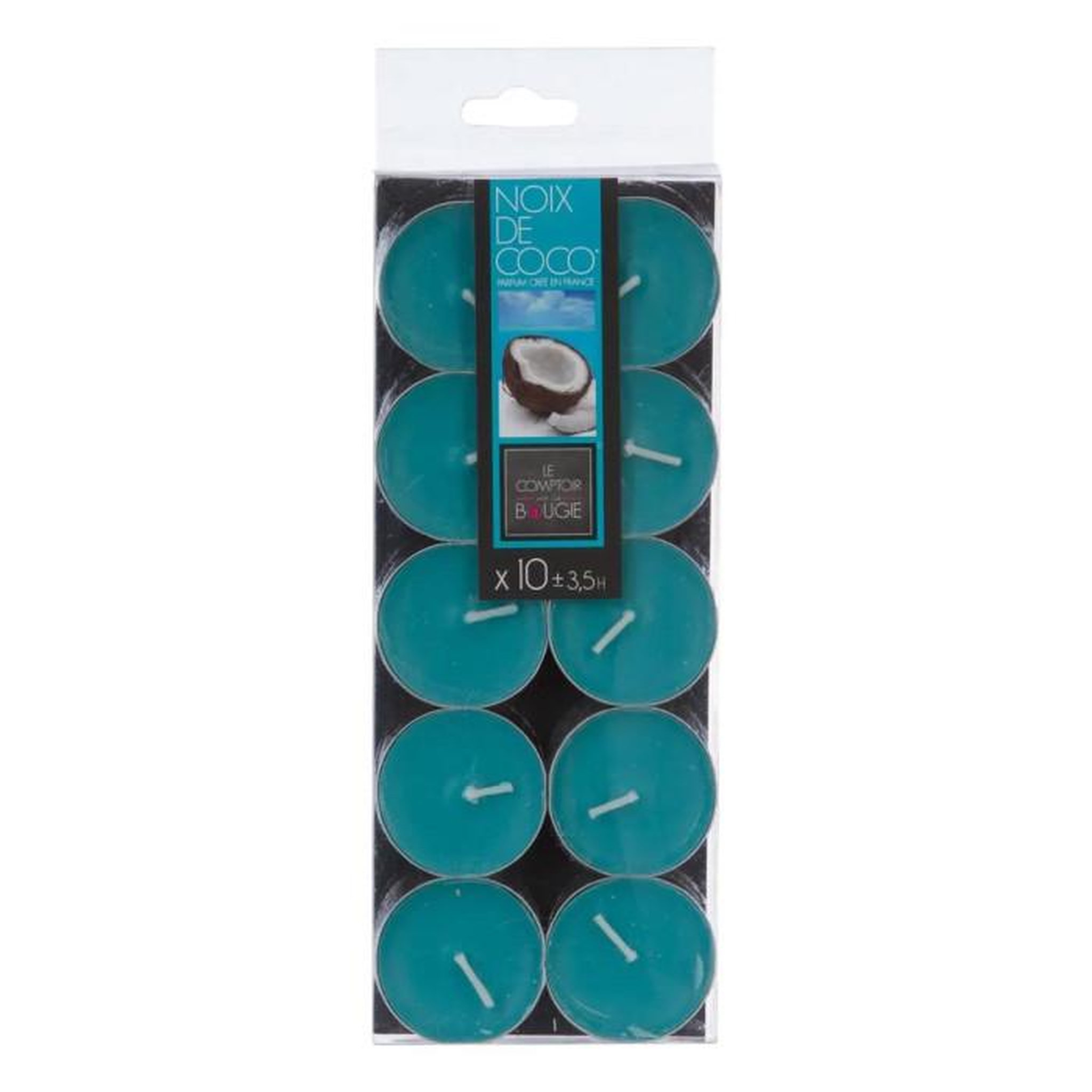 Voir la diapositive 1 : COMPTOIR DE LA BOUGIE Lot de 10 Bougies Chauffe-Plat Parfumées 3,7cm Coco