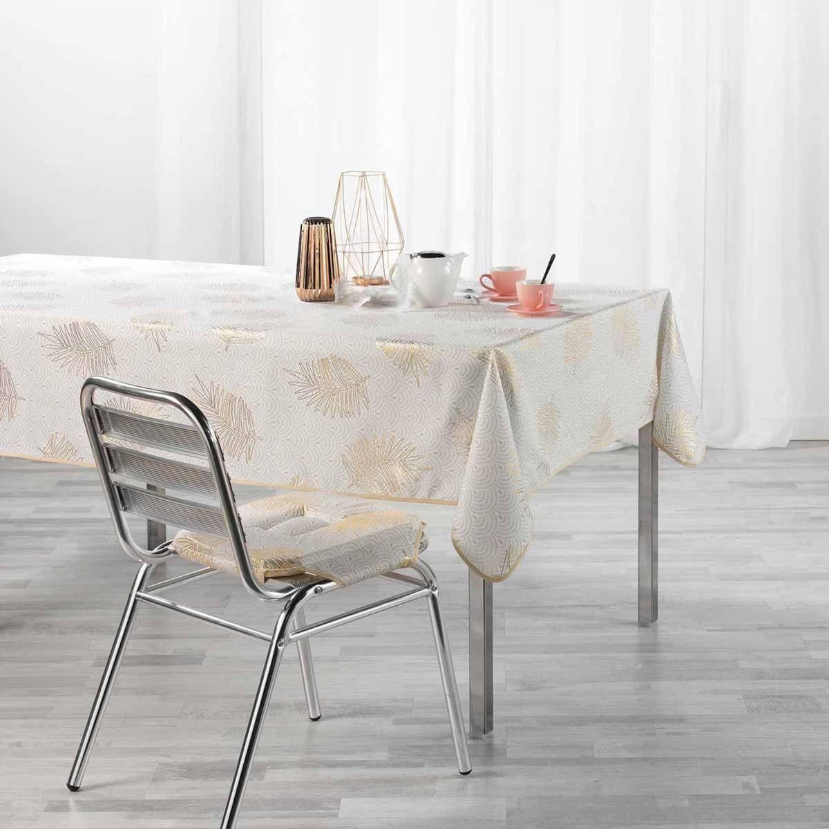 Paris Prix Nappe Imprimée Métallisé  Sunny Gold  145x240cm Or