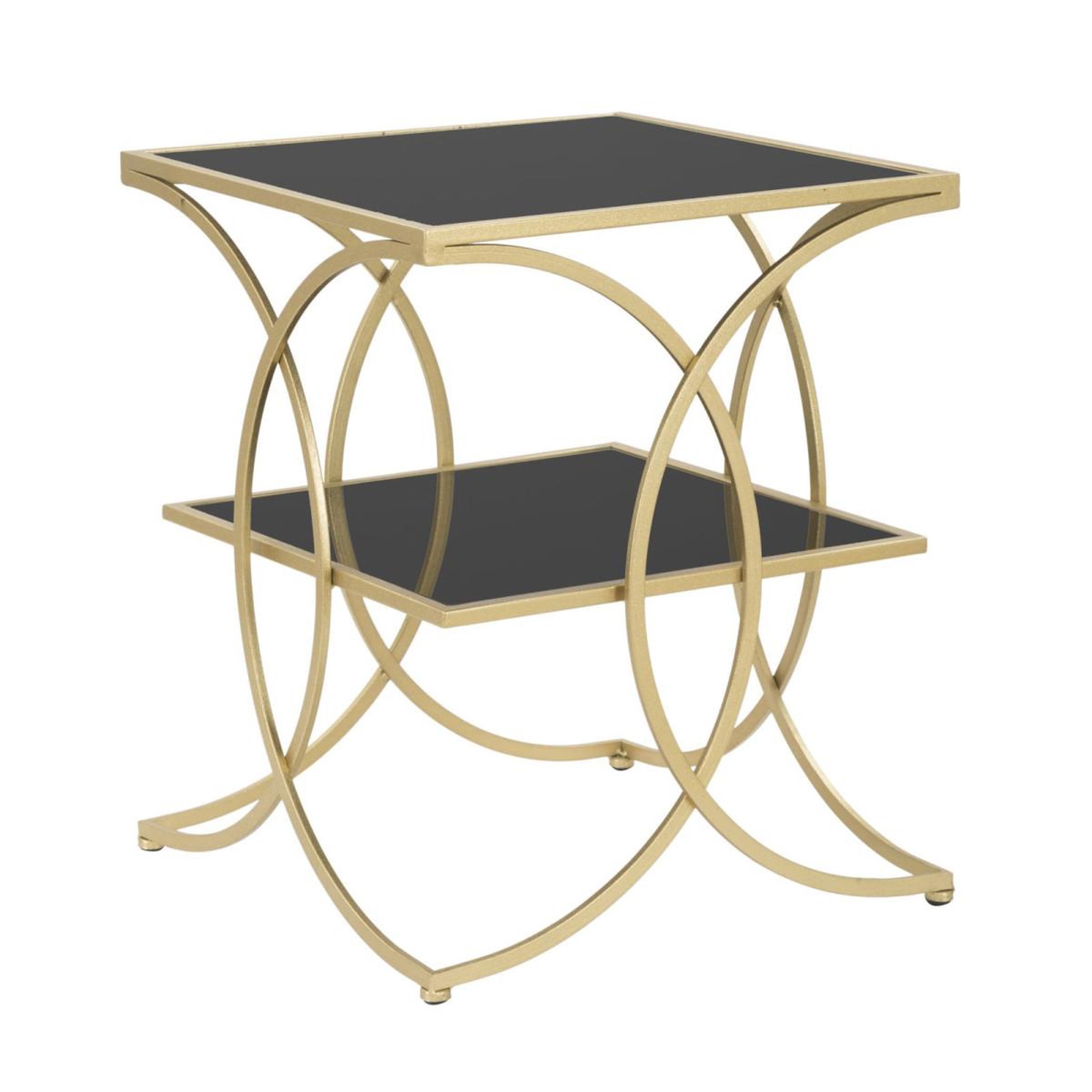 Paris Prix Table d'appoint double design  kim  55cm noir & or