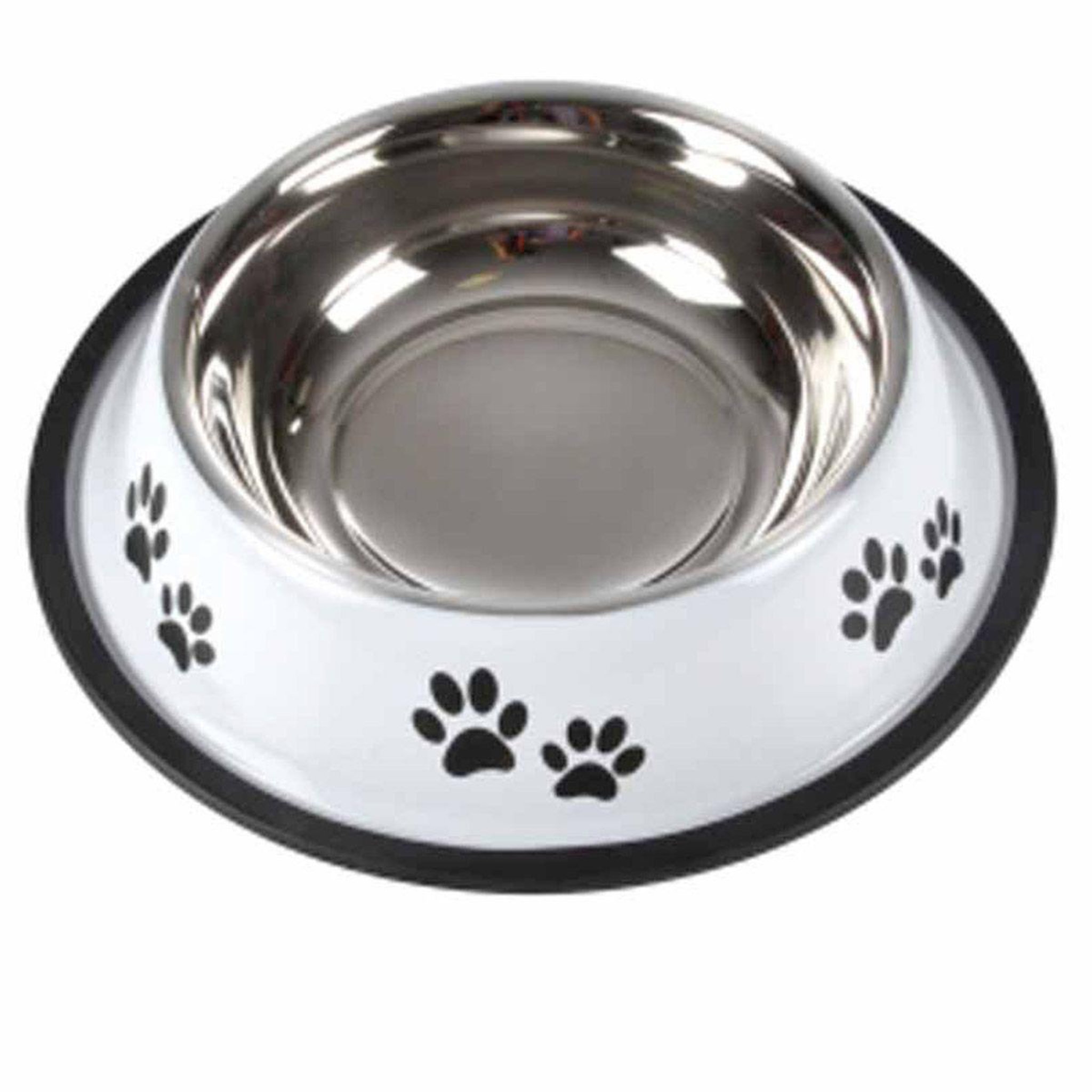 HOMEA Gamelle antidérapante chien & chat  pattes  25cm blanc