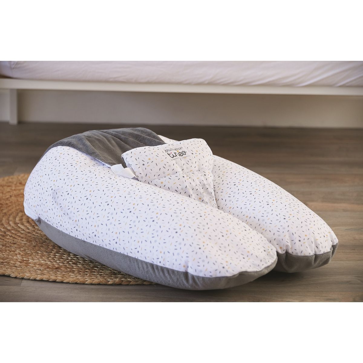 TINEO Coussin de maternité Multirelax en velours gris