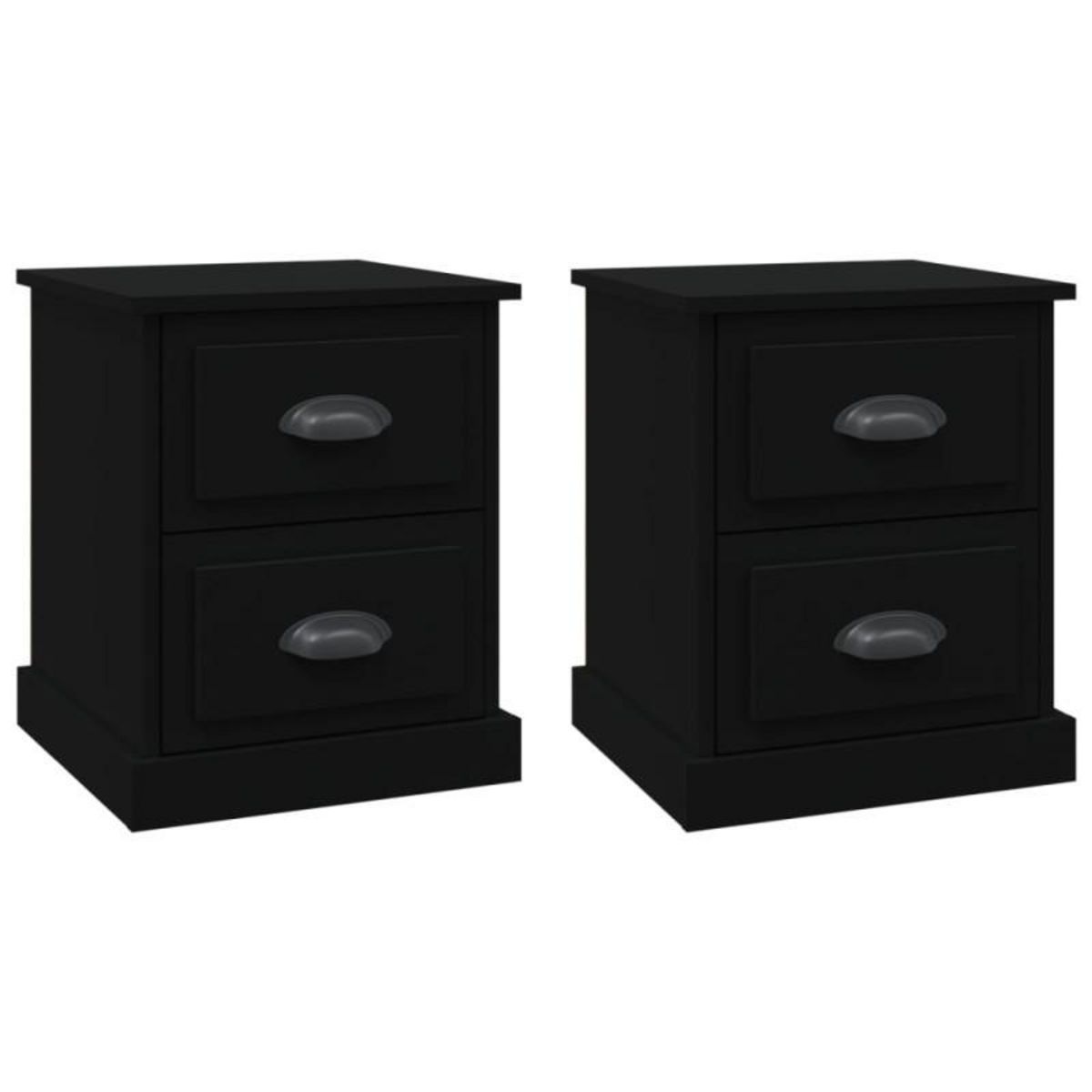 VIDAXL Tables de chevet 2 pcs noir 39x39x47,5 cm bois d ingénierie