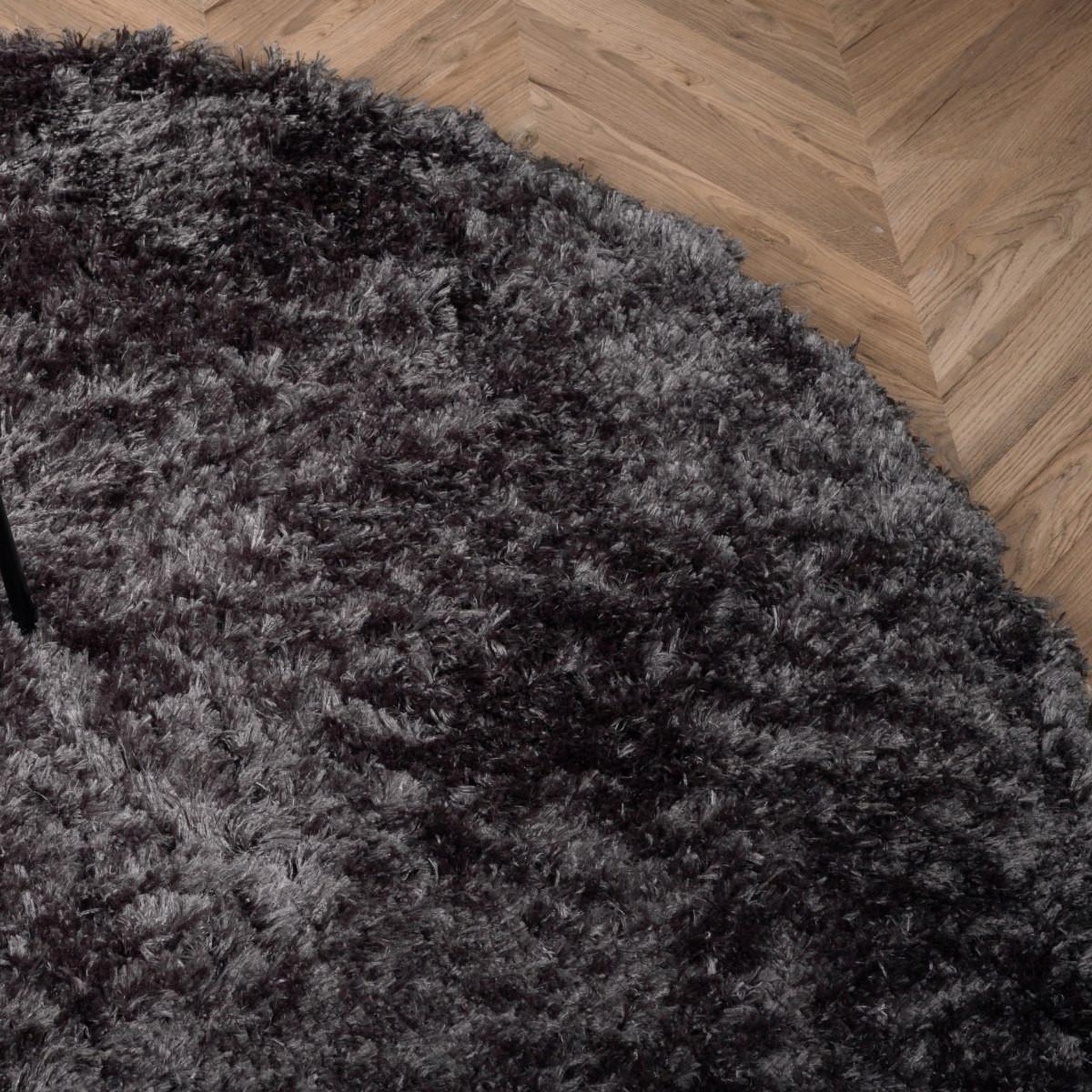 Voir la diapositive 4 : Paris Prix Tapis rond design  natta  200cm gris foncé