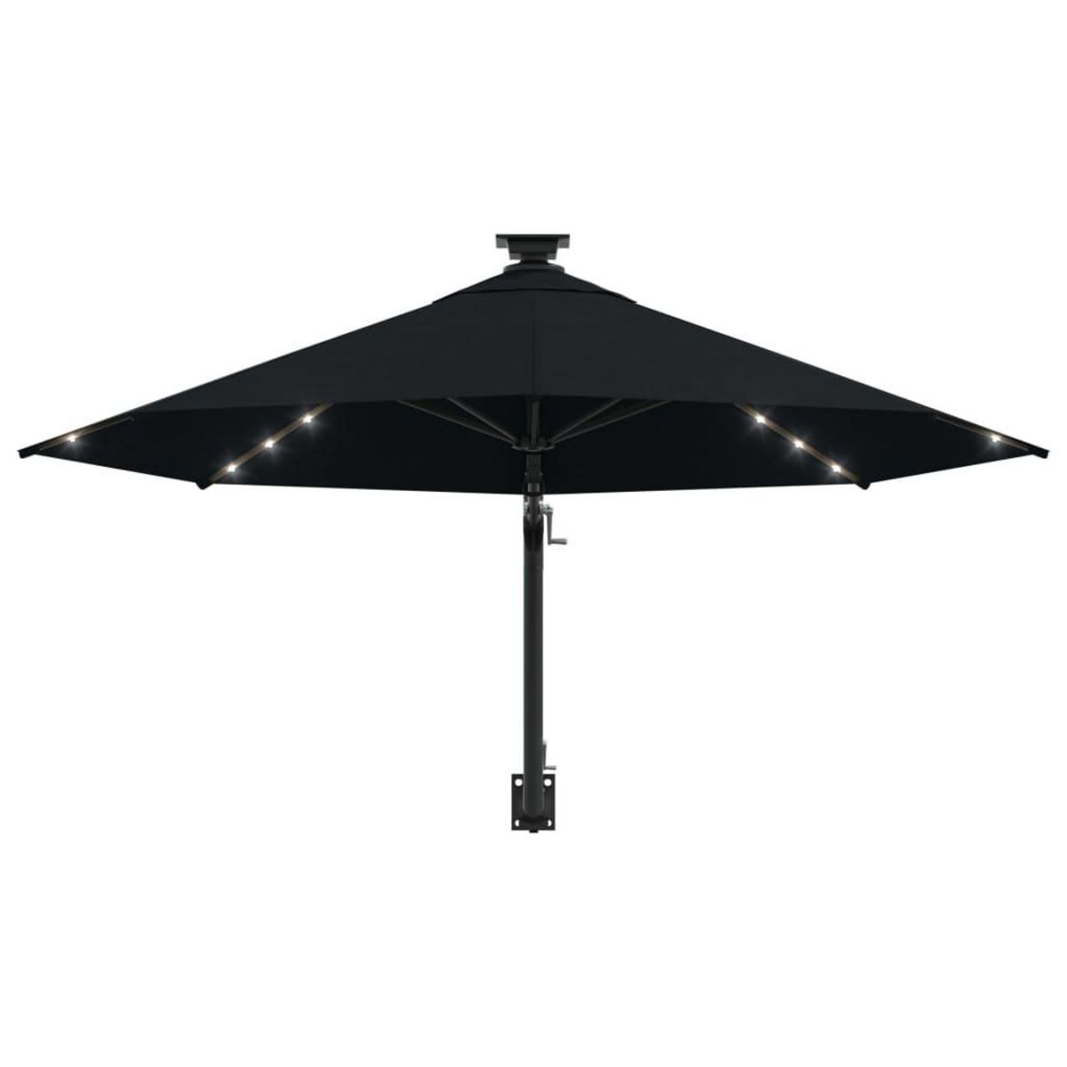 VIDAXL Parasol mural de jardin avec LED 300 cm noir