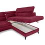 Voir la diapositive 3 : LISA DESIGN Marlo - canapé d'angle droit 5 places convertible avec coffre et têtières en velours texturé