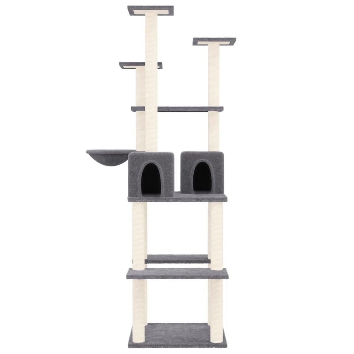 VIDAXL Arbre a chat avec griffoirs en sisal Gris fonce 167 cm