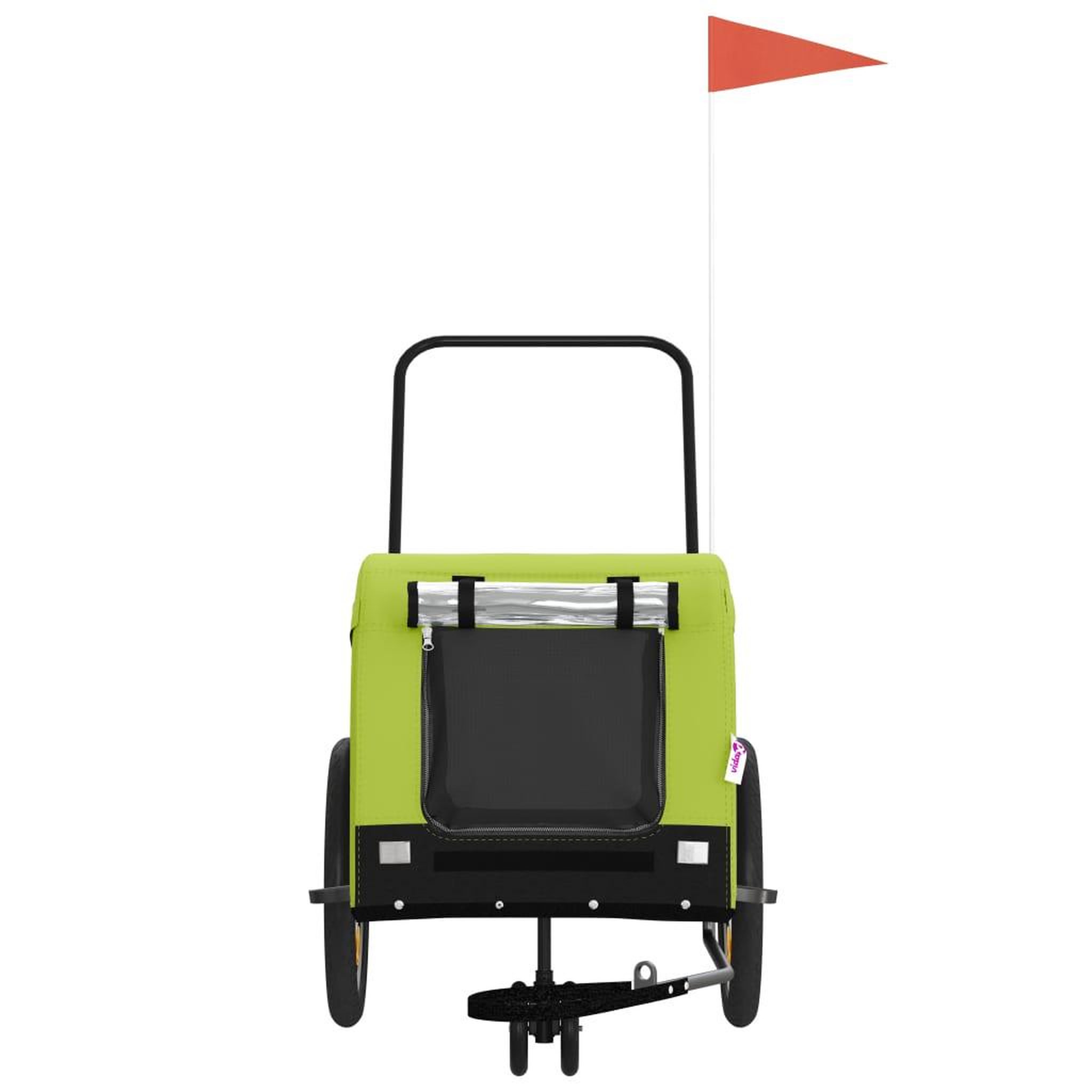 Voir la diapositive 3 : VIDAXL Remorque de velo pour animaux de compagnie vert et noir