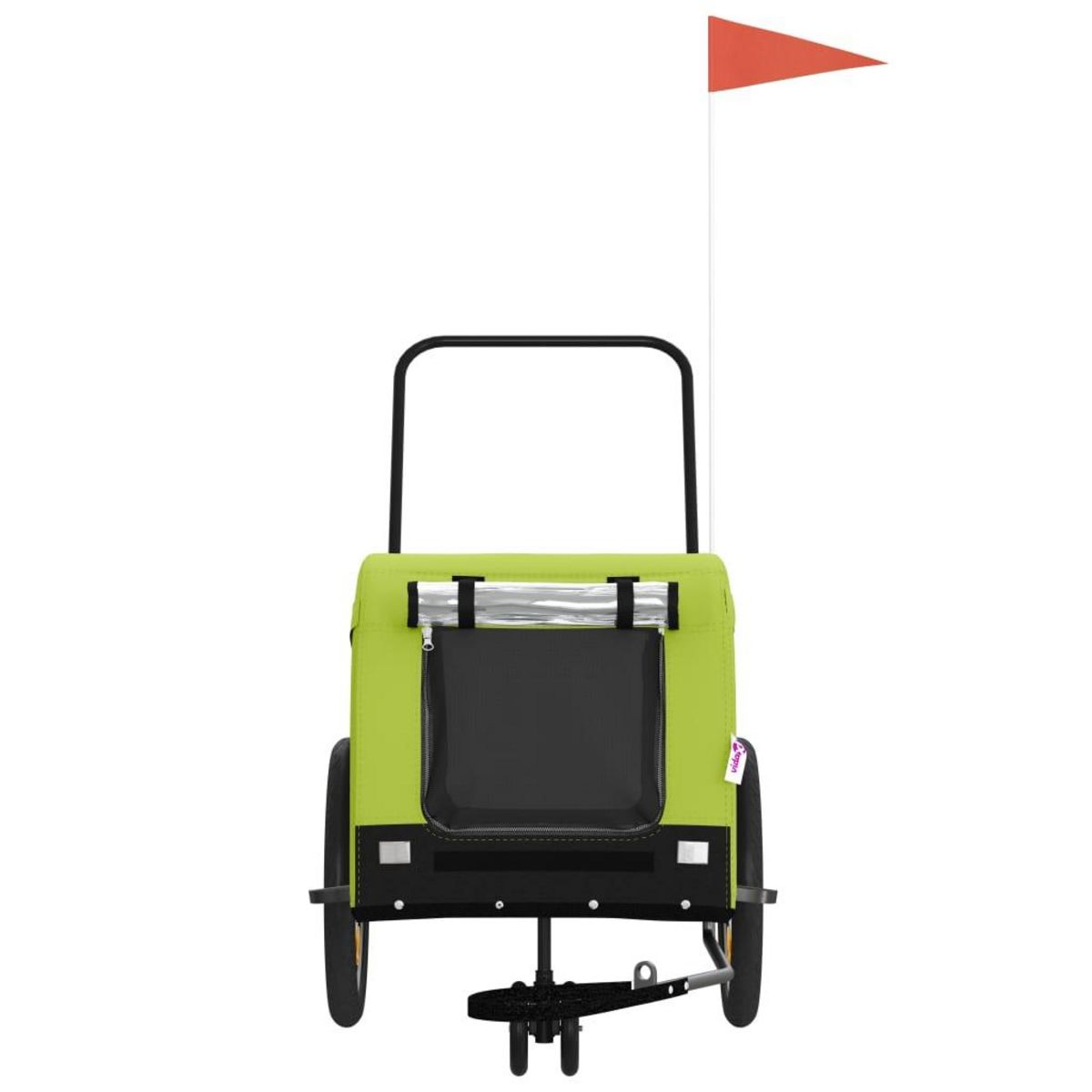 VIDAXL Remorque de velo pour animaux de compagnie vert et noir