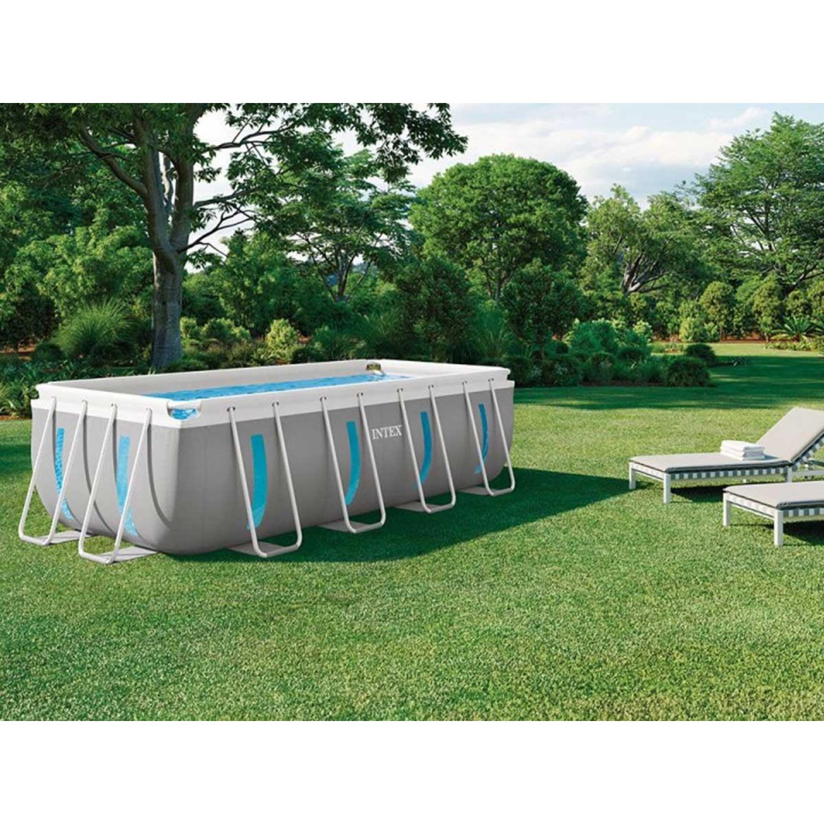 INTEX Piscine tubulaire Prism Frame Clearview rectangulaire 4,00 x 2,00 x 1,22 m - Intex