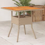 Voir la diapositive 1 : VIDAXL Table de jardin beige 80x80x75 cm resine tressee et bois acacia