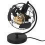 Voir la diapositive 2 : Paris Prix Lampe à Poser en Métal  Globe  26cm Noir