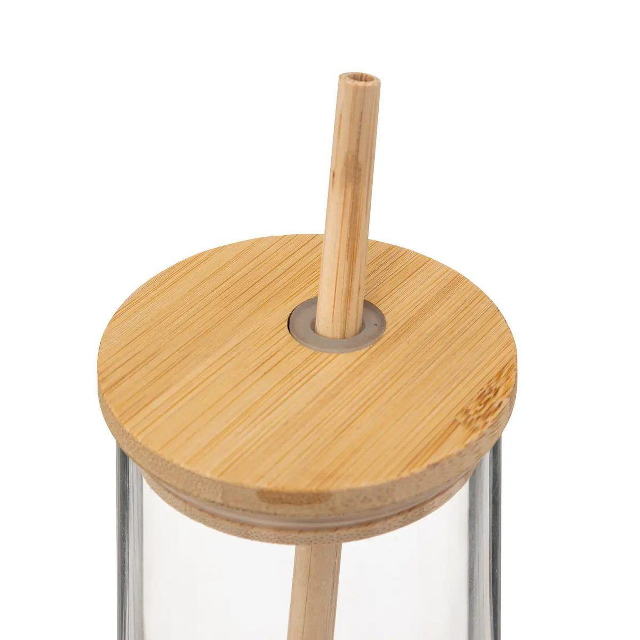 Voir la diapositive 3 : SECRET DE GOURMET Coffret carafe, 4 verres & pailles  bambou  28cm transparent
