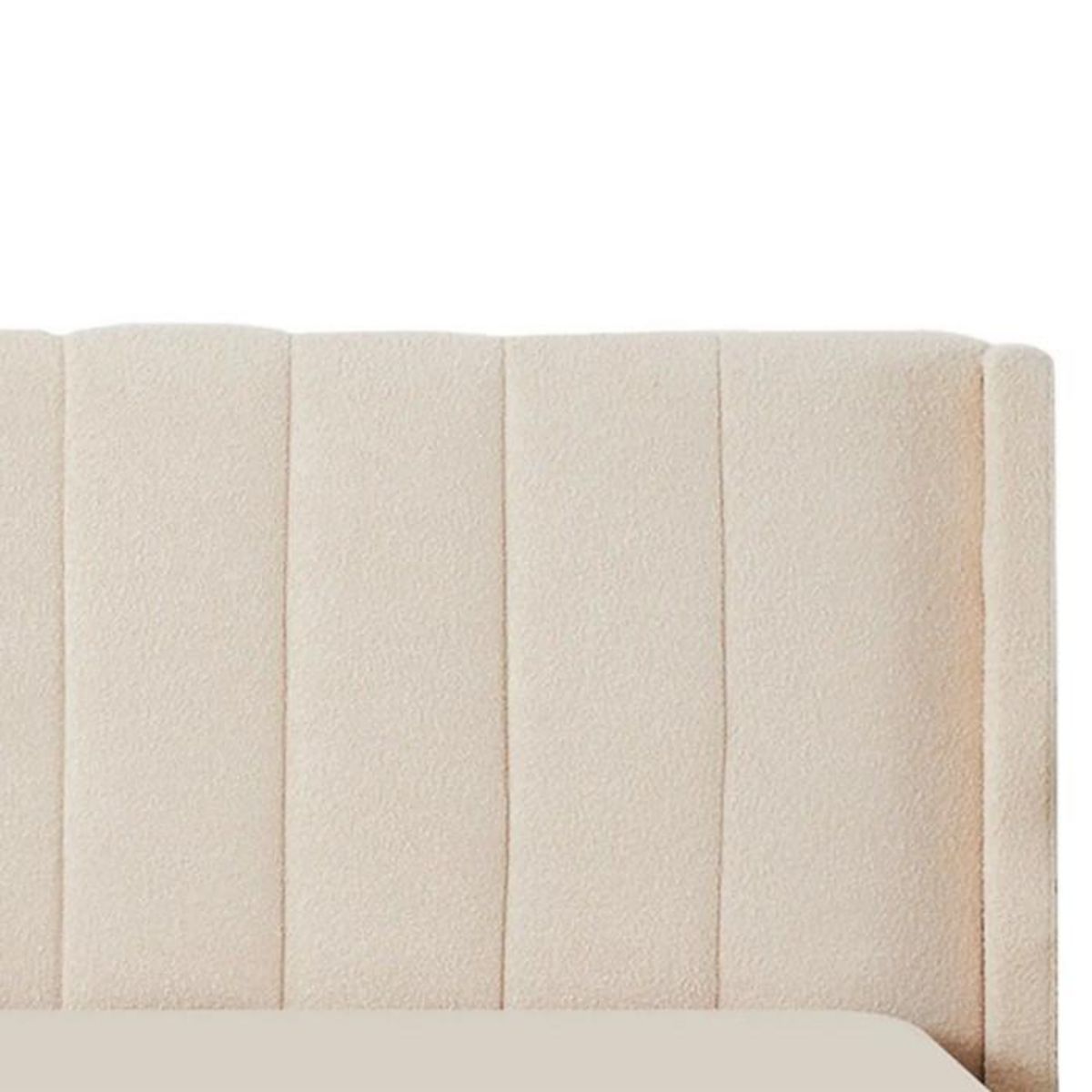 Paris Prix Lit Double Coffre Tissu Bouclette  Somia  160x200cm Crème