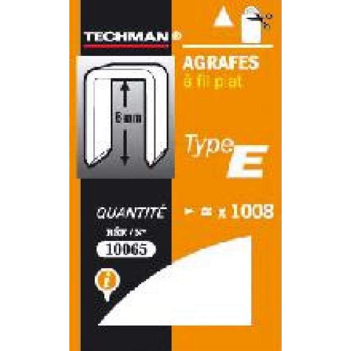 TECHMAN Agrafes 10 mm - type E