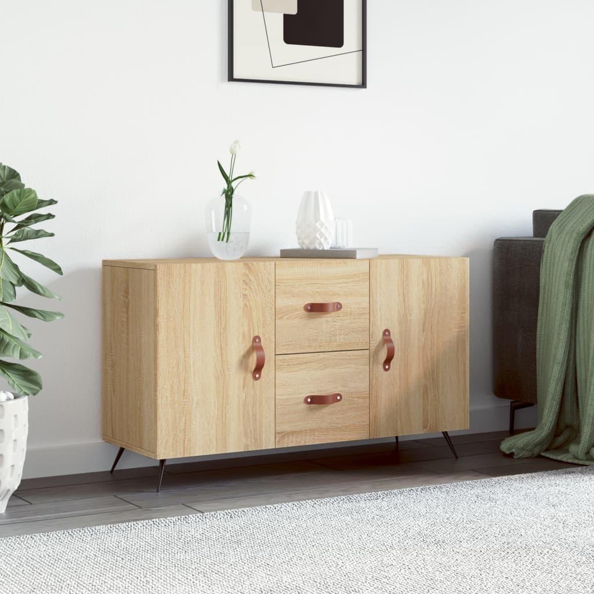 Voir la diapositive 1 : VIDAXL Buffet chene sonoma 100x36x60 cm bois d'ingenierie
