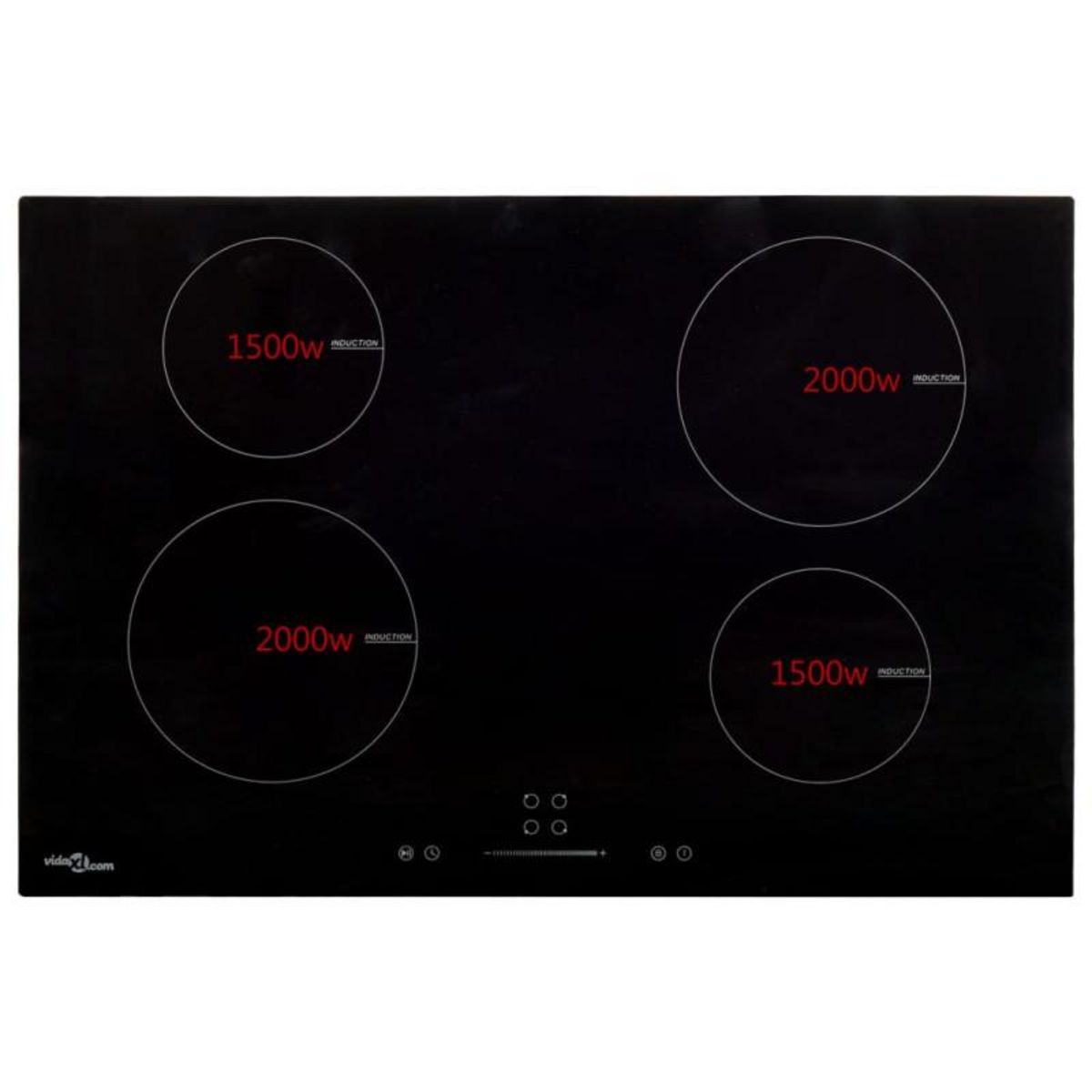 VIDAXL Plaque de cuisson à induction 4 brûleurs Verre 77 cm 7000 W