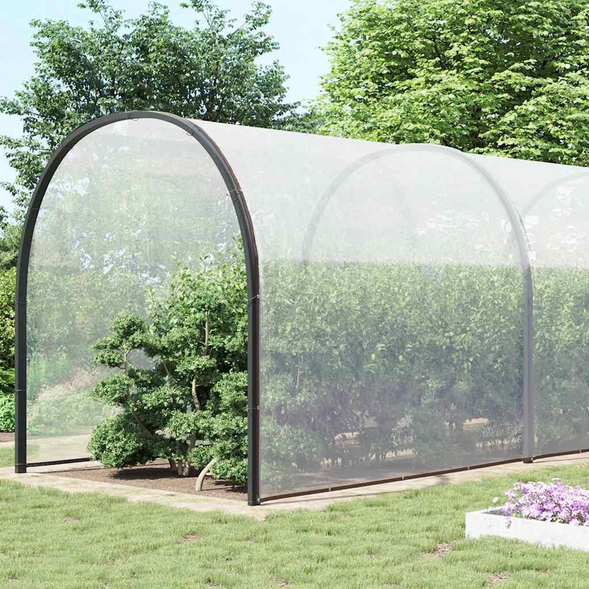 Voir la diapositive 3 : VIDAXL Bache transparente avec œillets 12x12 m polyethylene