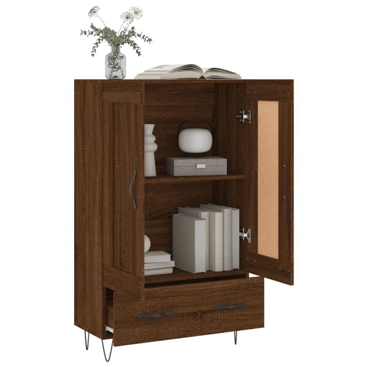 VIDAXL Buffet haut chene marron 69,5x31x115 cm bois d'ingenierie