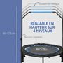 Voir la diapositive 4 : HOMCOM Trampoline de fitness gym pliable - poignée réglable, 28 ressorts - Ø 102 cm - noir bleu