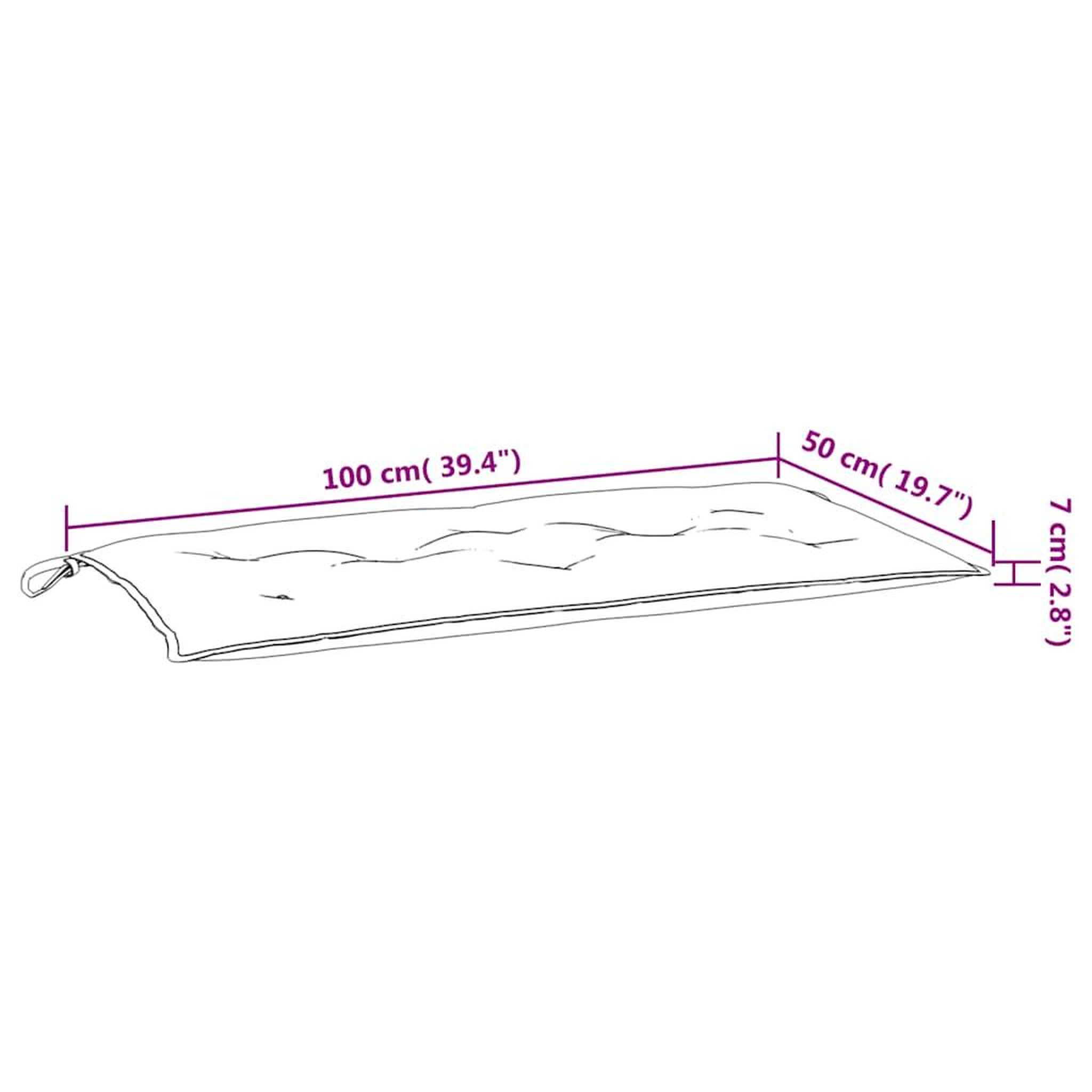 Voir la diapositive 6 : VIDAXL Coussins de banc de jardin lot de 2 rose 100x50x7 cm tissu