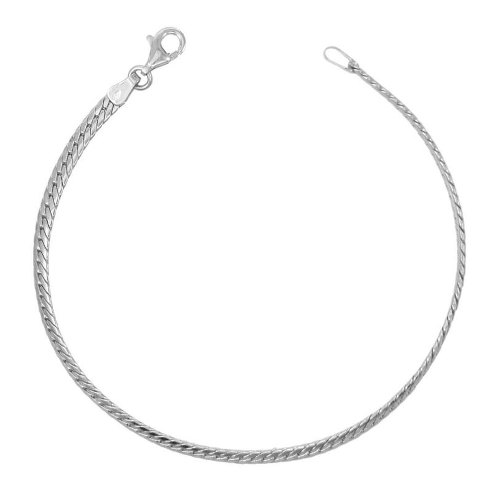 Voir la diapositive 1 : L'ATELIER D'AZUR Bracelet Or Blanc Maille Anglaise - Femme