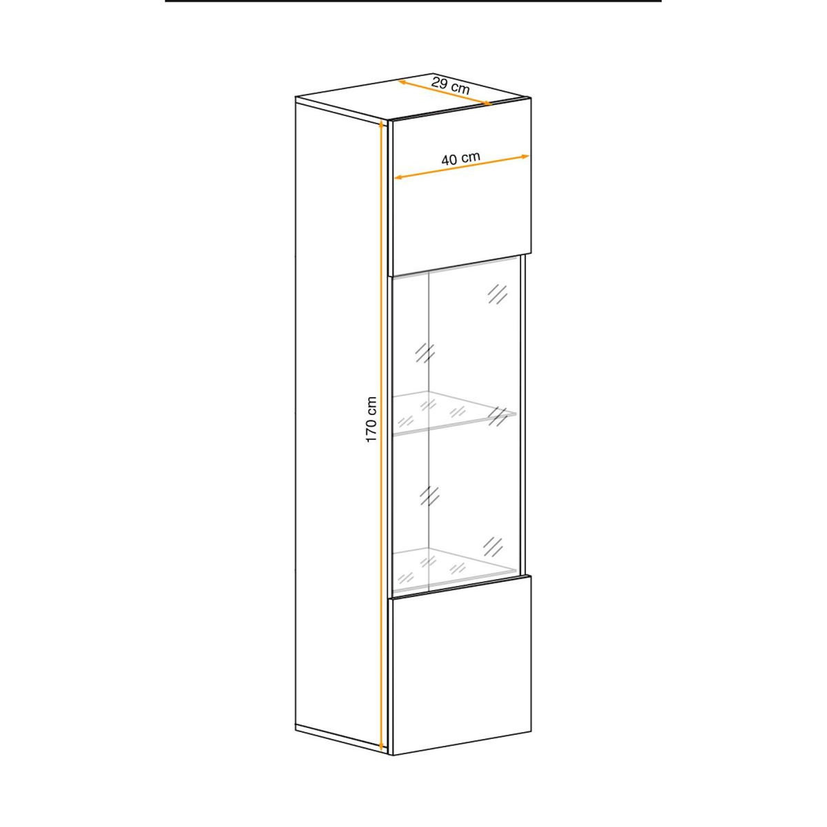 Paris Prix Vitrine LED Murale Design  Fly C3  170cm Noir