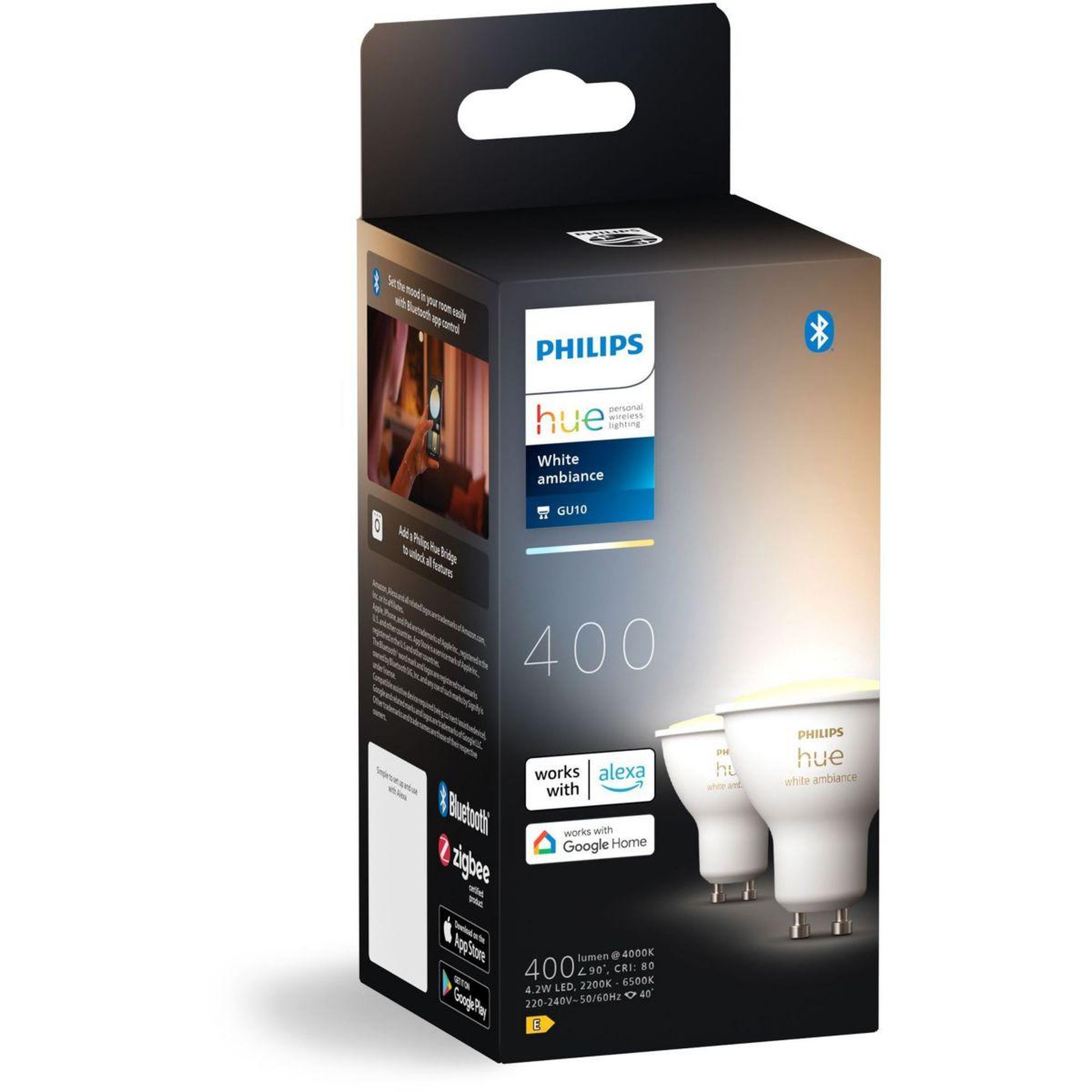 Voir la diapositive 4 : PHILIPS HUE Ampoule LED connectée GU10 White Ambiance pack de 2