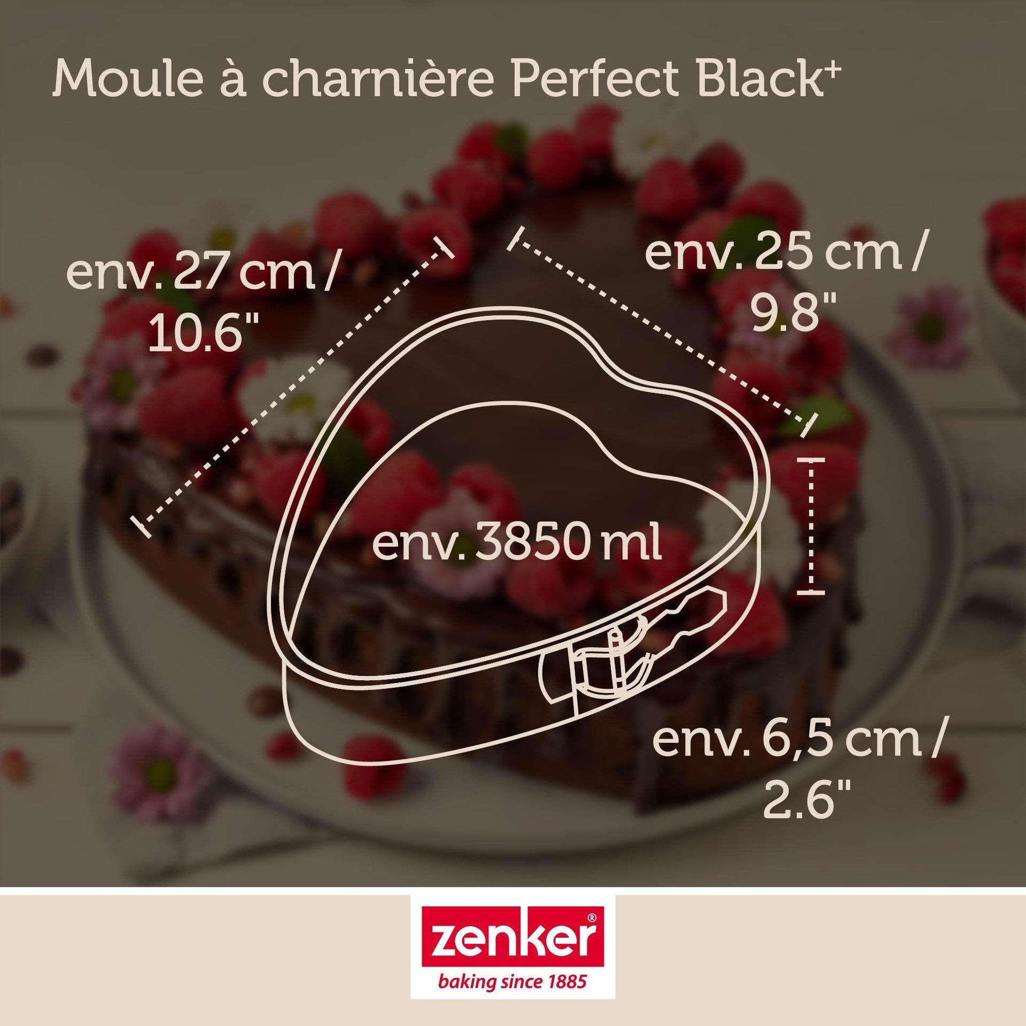 Voir la diapositive 3 : ZENKER Moule à charnière en forme de cœur 24 x 28 x 7 cm zenker perfectback+