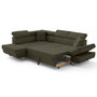 Voir la diapositive 3 : BEST MOBILIER Lisbona - canapé d'angle gauche 5 places convertible avec têtières en velours côtelé