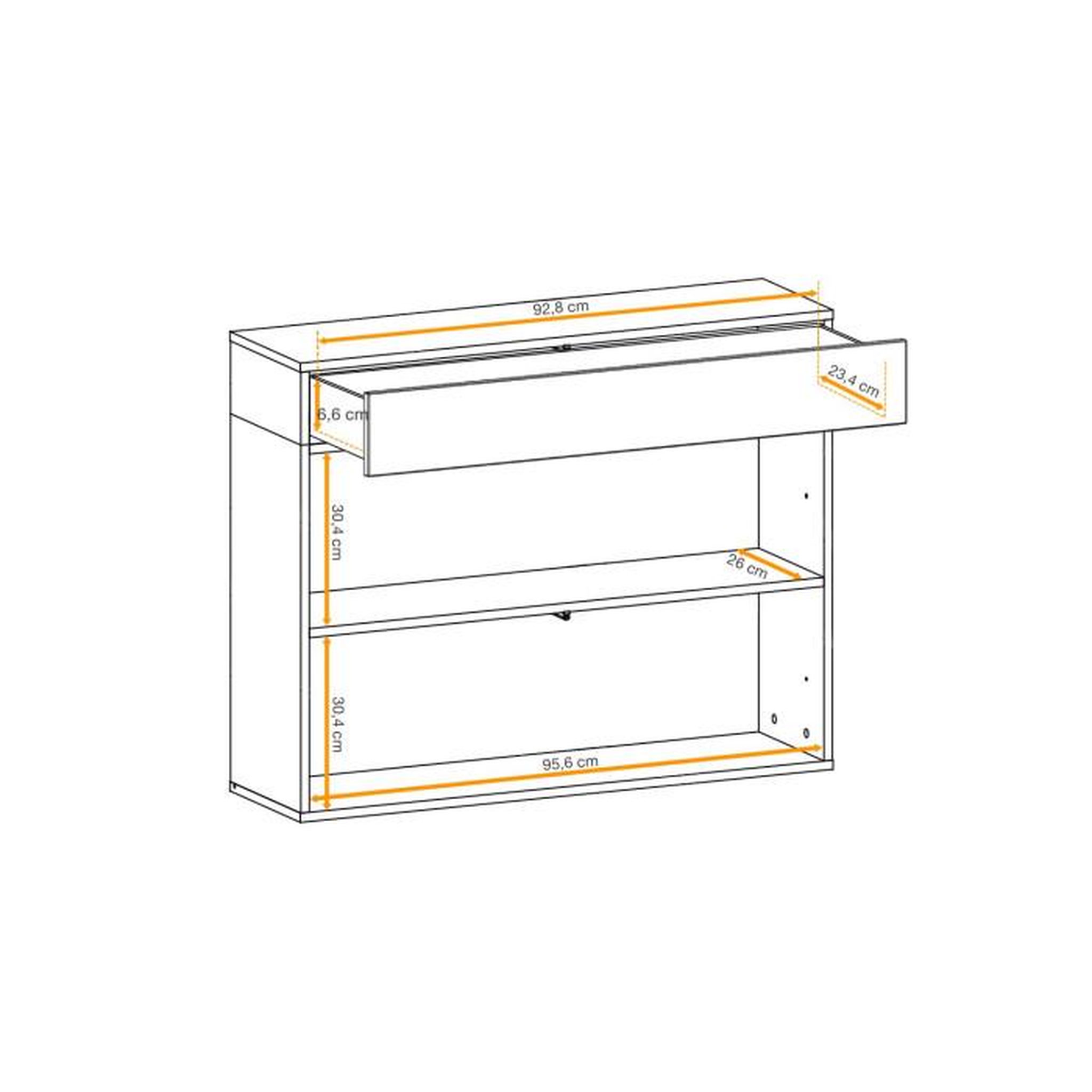 Voir la diapositive 4 : Paris Prix Buffet 2 Portes & 1 Tiroir  Easy  100cm Naturel