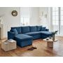 Voir la diapositive 4 : BEST MOBILIER Cyrus - canapé panoramique en u - 7 places - convertible avec coffre - en velours côtelé