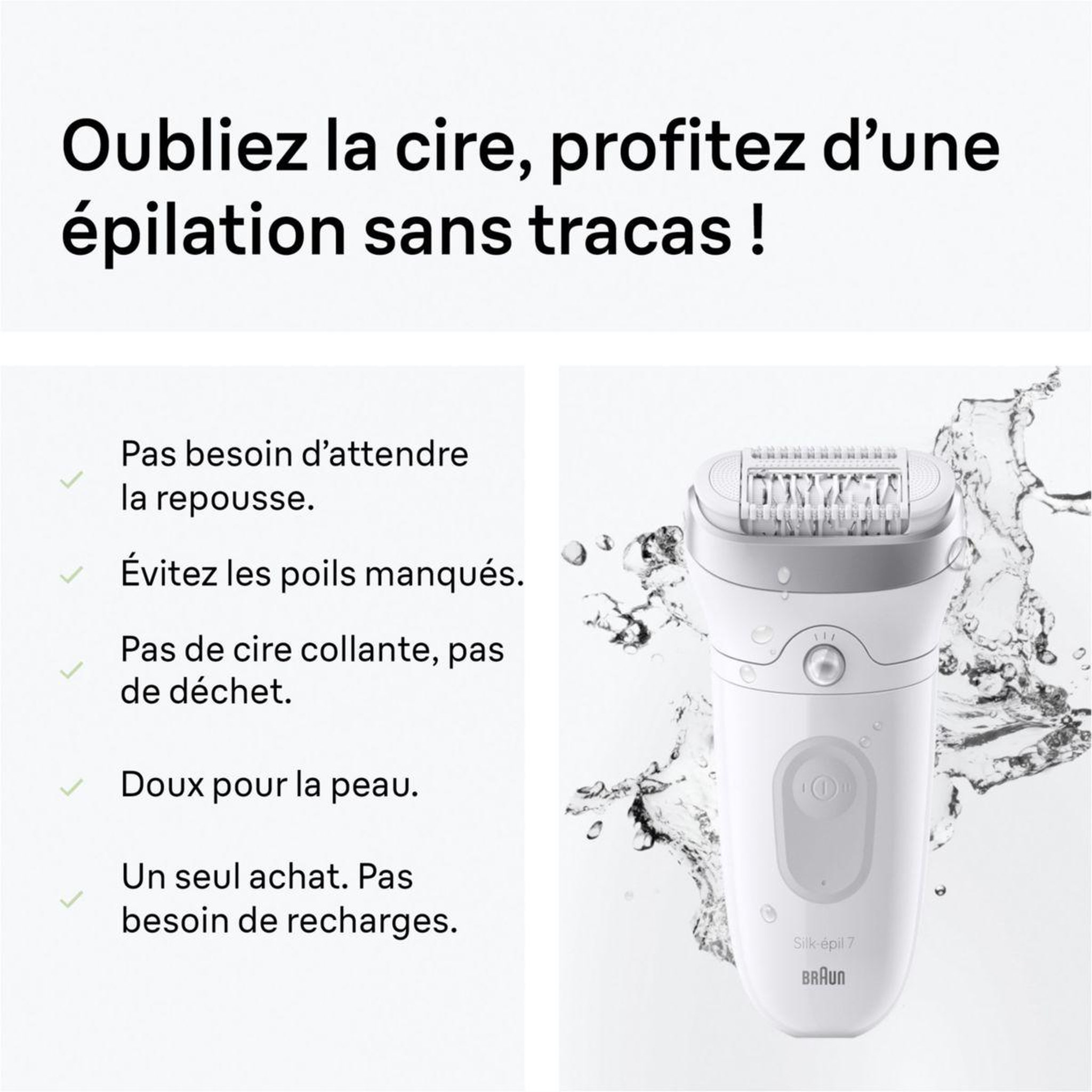 Voir la diapositive 5 : BRAUN Epilateur électrique Silk-épil SE7 7-041