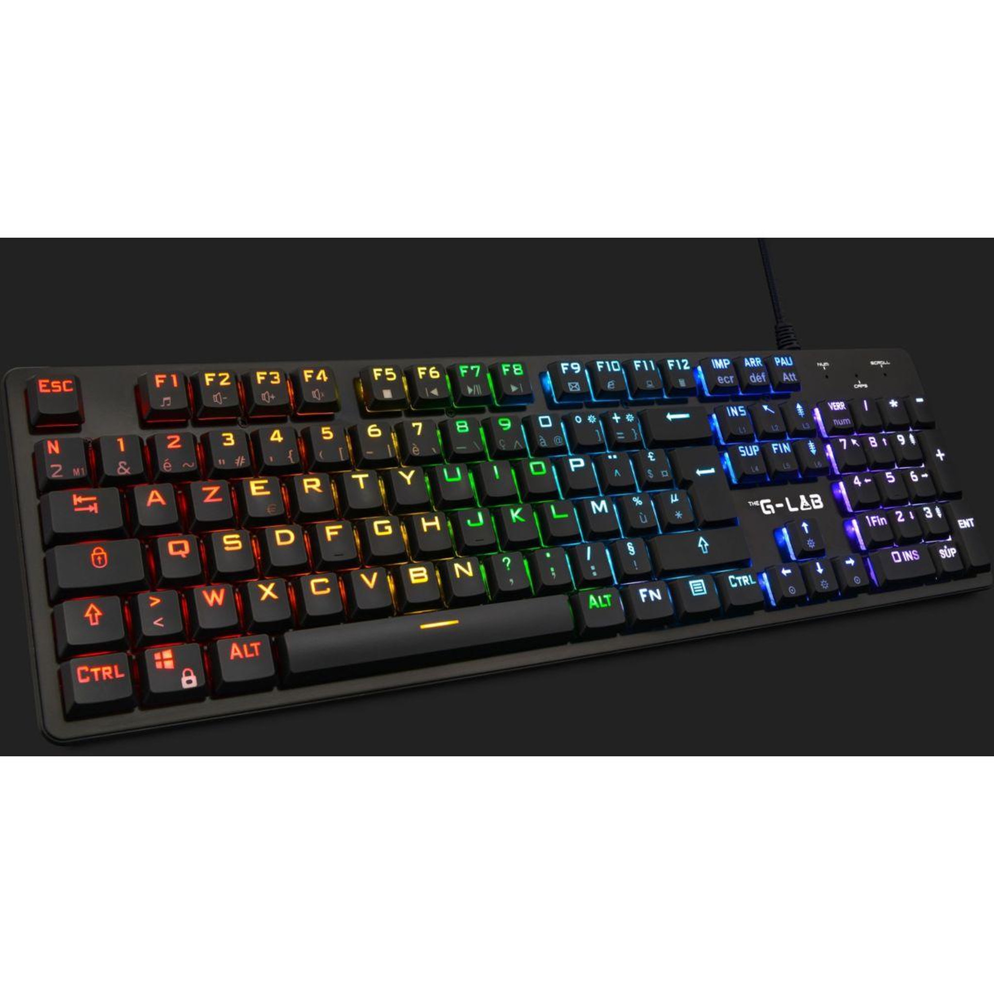 Voir la diapositive 3 : THE G-LAB Clavier gamer KEYZ PLATINIUM FR