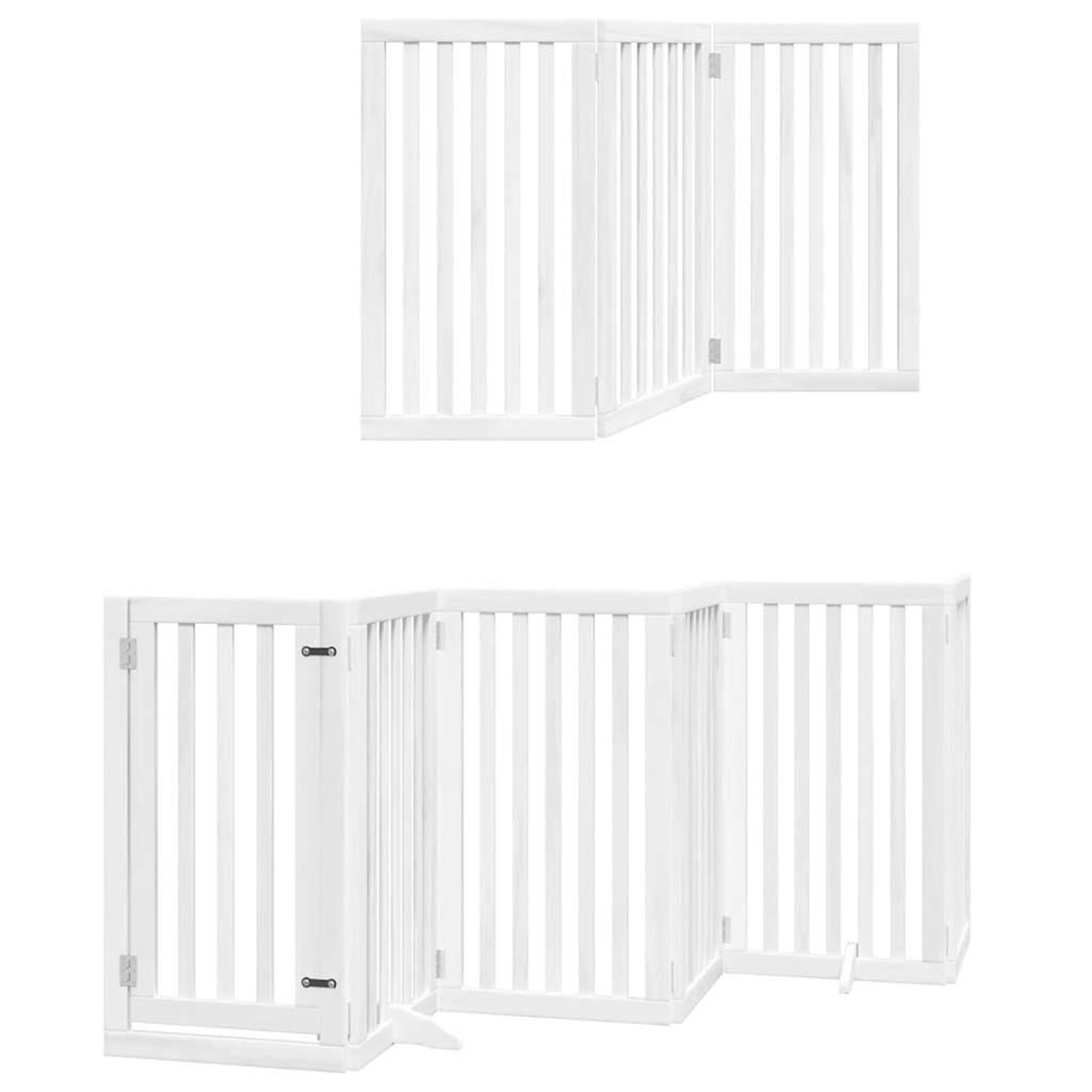 Voir la diapositive 6 : VIDAXL Barriere pour chien porte pliable 12 panneaux bois de peuplier