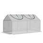Voir la diapositive 1 : OUTSUNNY Mini serre de jardin serre à tomates 120 x 60 x 60 cm 2 fenêtres zippées enroulables acier thermolaqué PE haute densité blanc