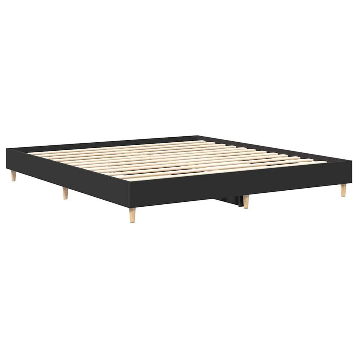VIDAXL Cadre de lit sans matelas noir 180x200 cm bois d'ingenierie