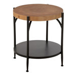 Paris Prix Table d'Appoint Avec Étagère  Mia  50cm Naturel & Noir