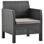 Voir la diapositive 3 : VIDAXL Salon de jardin 3 pcs avec coussins PP Rotin Anthracite