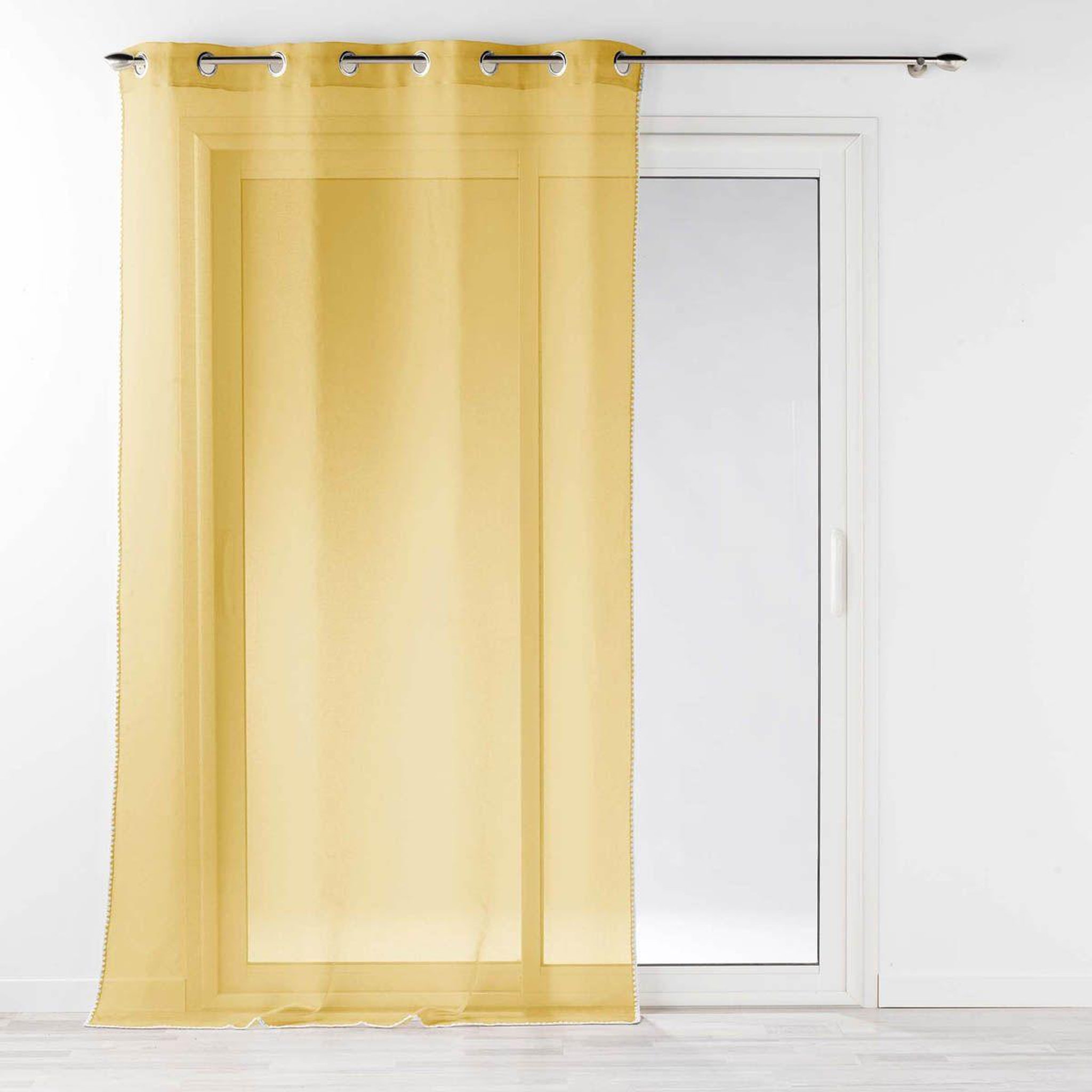 Douceur d'Intérieur Rideau voilage à œillets  fantaisie louise  140x240cm miel