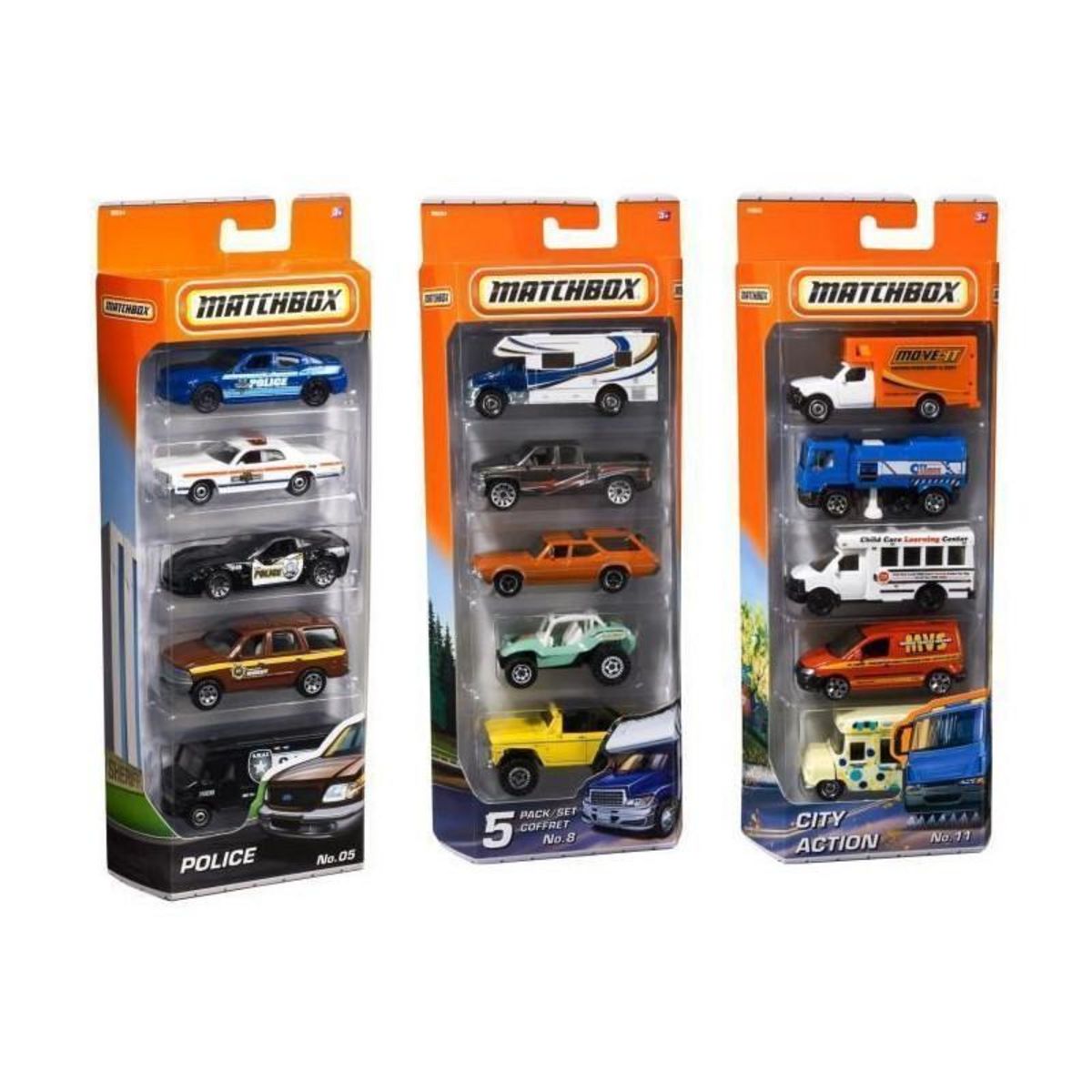 Matchbox MATCHBOX Pack de 5 vehicules - C1817 - Petites Voitures - 3 ans et +