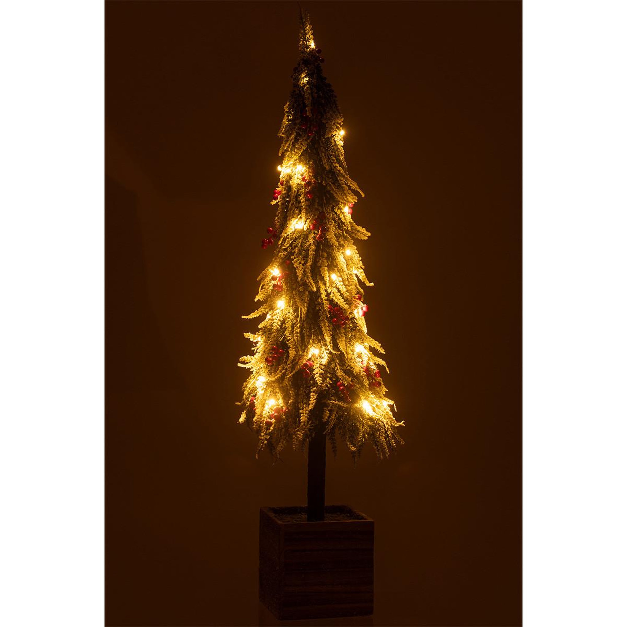 Voir la diapositive 3 : J-LINE Sapin de noël déco à led  bruno  95cm vert