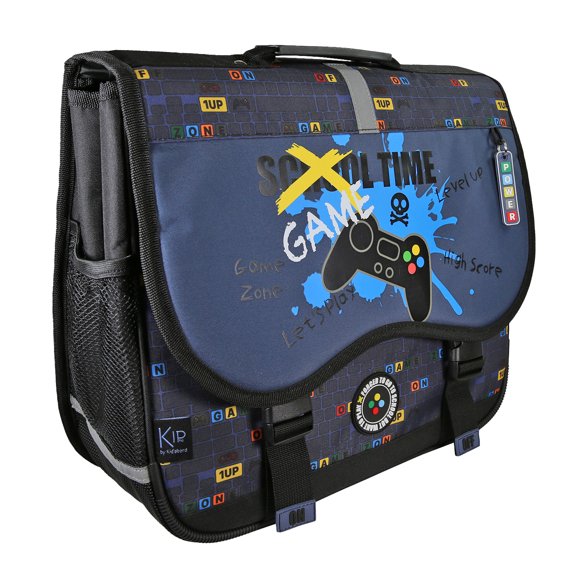 Voir la diapositive 2 : Bagtrotter KIP - Cartable scolaire 38 cm School Time - Bleu/Noir - 2 Compartiments