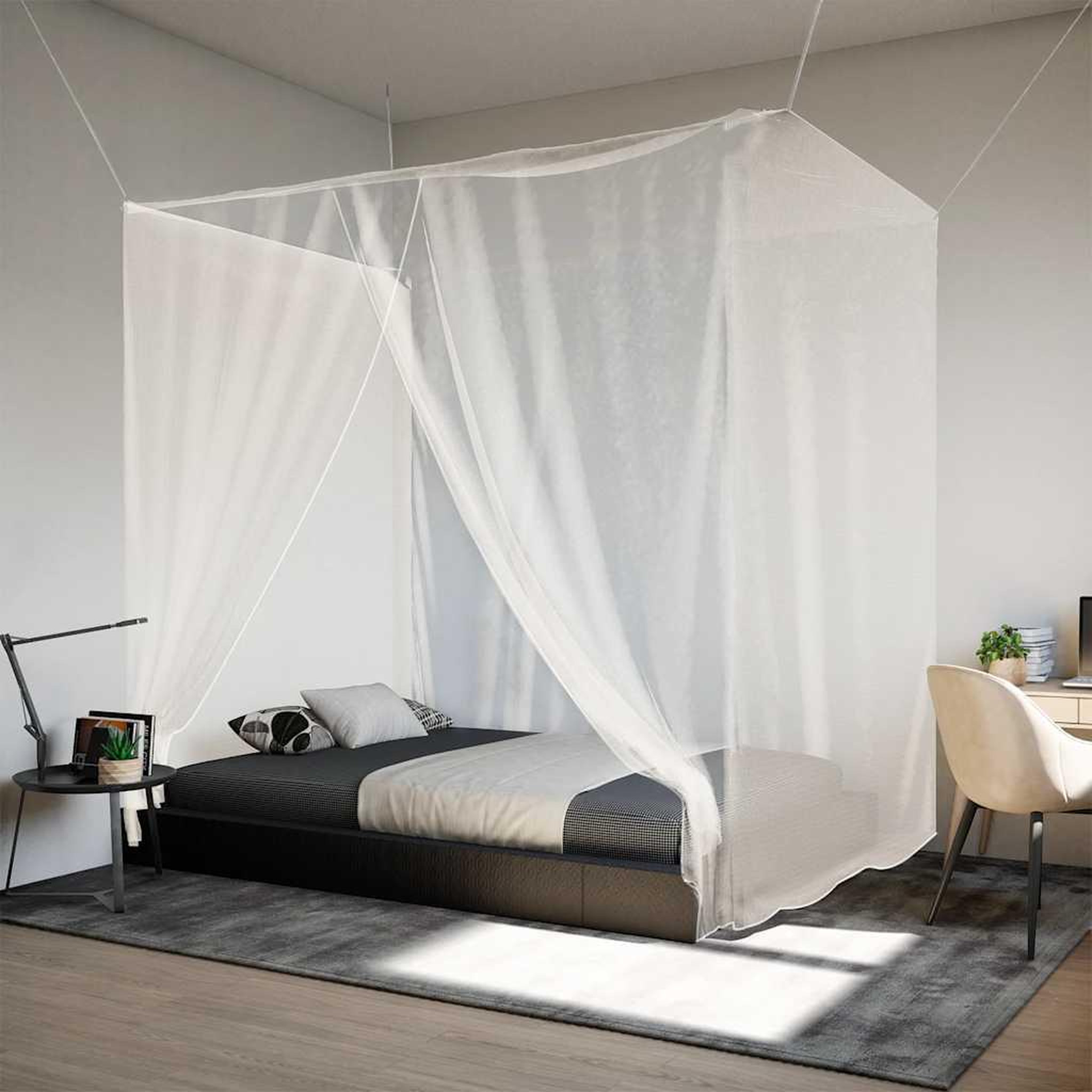 Voir la diapositive 3 : VIDAXL Moustiquaire suspendue 156 maille blanc 220x100x150 cm
